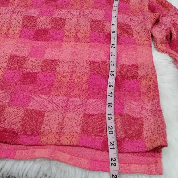 Felgar Barcelona and Aldo Martins Pink Boxy Plaid Knit Sweater Women's Size 8 - Picture 14 of 14